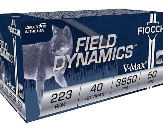 Fiocchi Field Dynamics 223 Remington Ammo 40 Grain Hornady V-Max Polymer Tip Box of 1000