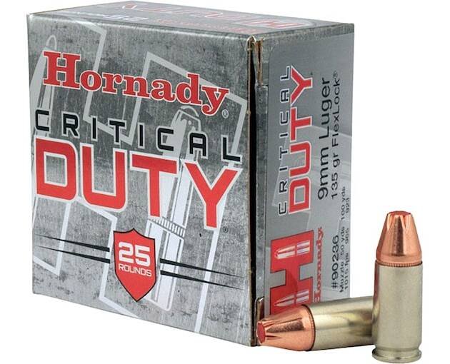 Hornady Critical Duty 9mm Luger Ammo 135 Grain Hornady FlexLock Polymer Tip Box of 500