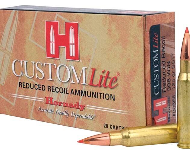 Hornady Custom Lite 308 Winchester Ammo 125 Grain Hornady SST (Super Shock Tip) Polymer Tip Box of 500
