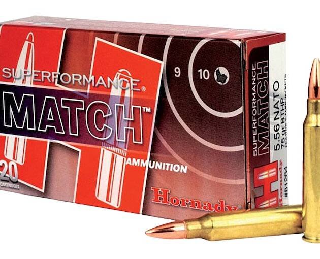 Hornady Superformance Match 5.56x45mm NATO Ammo 75 Grain Jacketed Hollow Point Box of 500