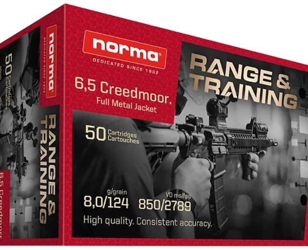 Norma Range & Training 6.5 Creedmoor Ammo 124 Grain Full Metal Jacket Box of 500