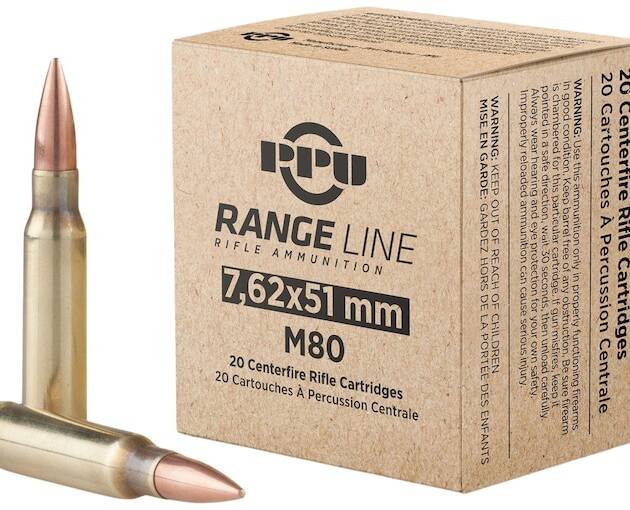 PPU Range 7.62x51mm NATO Ammo 145 Grain Full Metal Jacket Box of 500