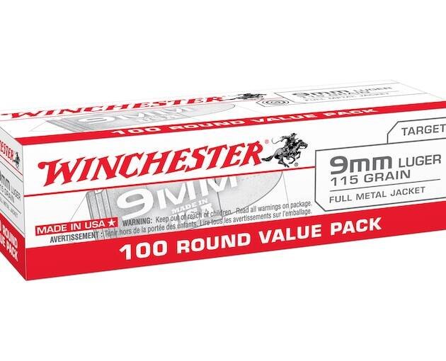 Winchester Target & Practice 9mm Luger Ammo 115 Grain Full Metal Jacket Box of 1000