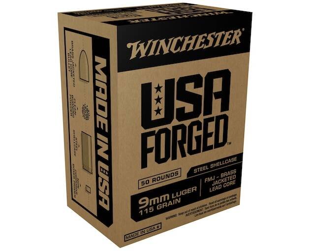 Winchester USA Forged Steel Case 9mm Luger Ammo 115 Grain Full Metal Jacket Box of 1000