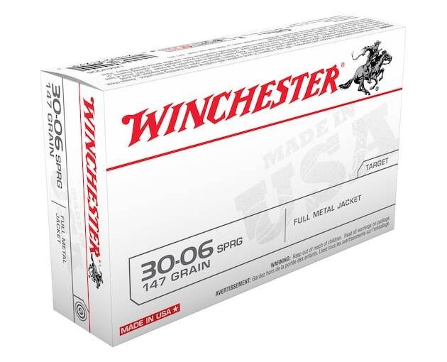 Winchester White Box USA 30-06 Springfield Ammo 147 Grain Full Metal Jacket Box of 500