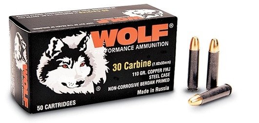 Wolf Performance 30 Carbine Ammunition 110 Grain Full Metal Jacket