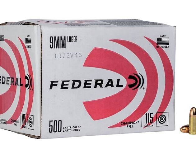 Federal Champion 9mm Luger Ammo 115 Grain Full Metal Jacket Box of 1000 Bulk