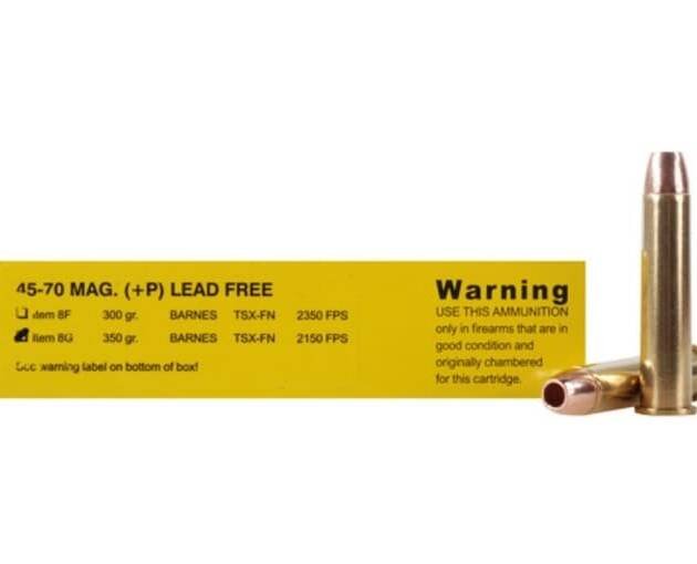 Buffalo Bore 45-70 Government Ammo 350 Grain Barnes Triple-Shock X Solid Hollow Point Lead Free Box of 500