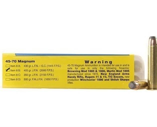 Buffalo Bore 45-70 Government Ammo 405 Grain Jacketed Flat Nose Box of 300
