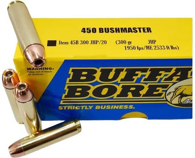 Buffalo Bore 450 Bushmaster Ammo 300 Grain Jacketed Hollow Point Box of 500