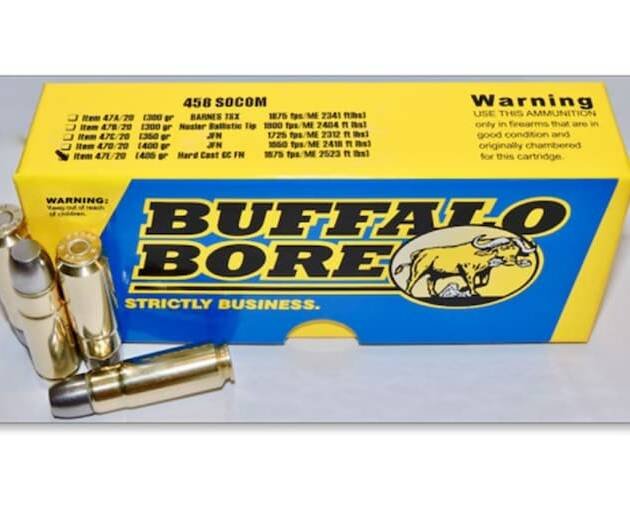 Buffalo Bore 458 Socom Ammo 405 Grain Flat Nose Box of 500