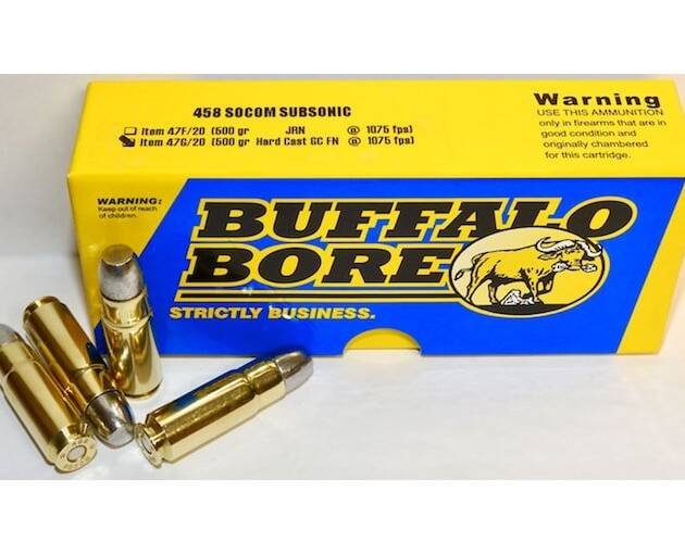 Buffalo Bore 458 Socom Ammo 500 Grain Flat Nose Box of 500