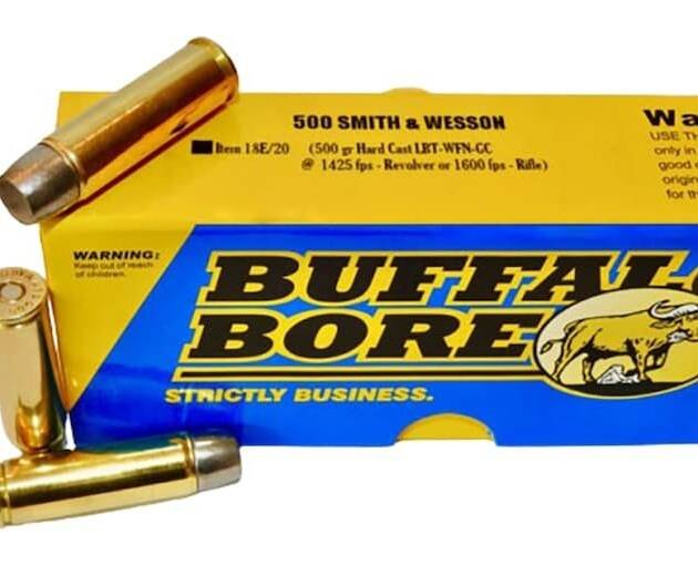 Buffalo Bore 500 S&W Magnum Ammo 500 Grain Hard Cast Lead Flat Nose Gas Check Box of 200