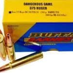 Buffalo Bore Dangerous Game 375 Ruger Ammo 300 Grain Barnes TSX Solid Hollow Point Lead Free Box of 200