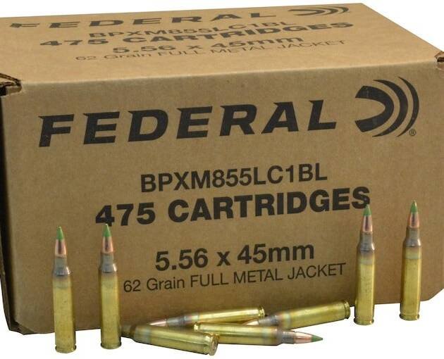 Federal Ammunition 5.56x45mm NATO 62 Grain XM855 SS109 Penetrator Full Metal Jacket Boat Tail Box of 1000