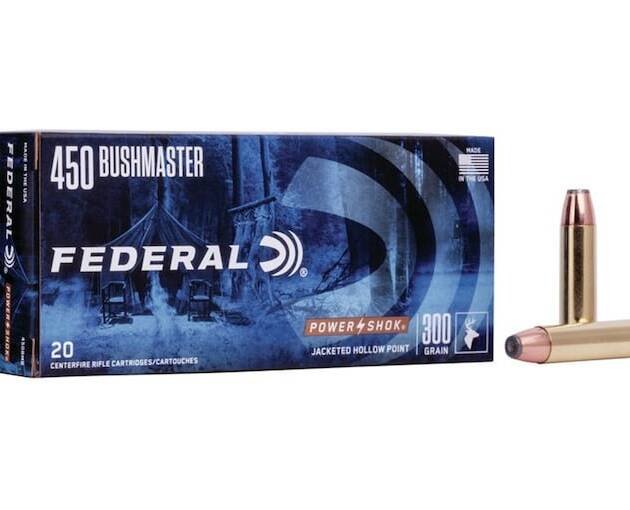 Federal Power-Shok 450 Bushmaster Ammo 300 Grain Jacketed Hollow Point Box of 500