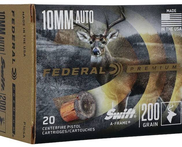 Federal Premium 10mm Auto Ammo 200 Grain Swift A-Frame Bonded Jacketed Hollow Point