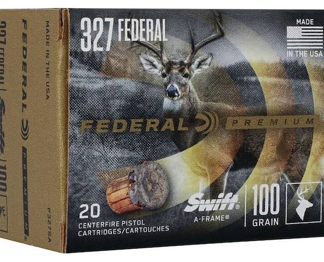 Federal Premium 327 Federal Magnum Ammo 100 Grain Swift A-Frame Jacketed Hollow Point Box of 500