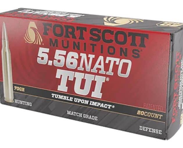Fort Scott Munitions TUI 5.56x45mm NATO Ammo 70 Grain Solid Lead Free Box of 500