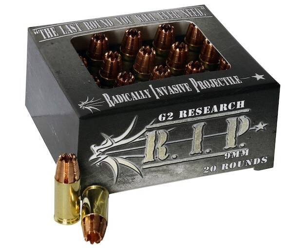 G2 Research R.I.P. 9mm Luger Ammo 92 Grain G2 R.I.P. Fragmenting Hollow Point Lead Free Box of 500