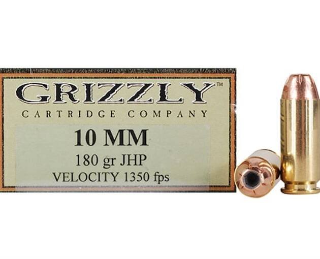 Grizzly Cartridge High Performance Handgun 10mm Auto Ammo 180 Grain Jacketed Hollow Point