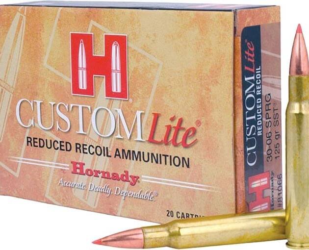 Hornady Custom Lite 30-06 Springfield Ammo 125 Grain Hornady SST (Super Shock Tip) Polymer Tip Box of 500
