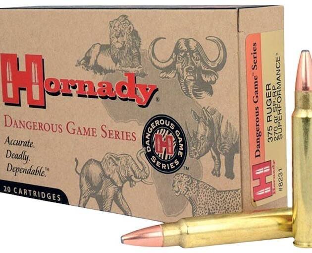 Hornady Dangerous Game Superformance 375 Ruger Ammo 270 Grain Hornady Interlock Jacketed Soft Point Box of 200