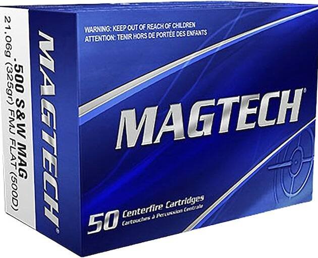 Magtech 500 S&W Magnum Ammo 325 Grain Full Metal Jacket Box of 200
