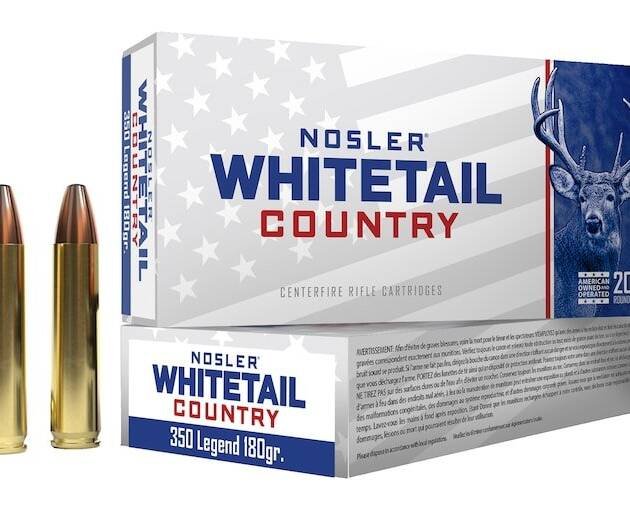 Nosler Whitetail Country 350 Legend Ammo 180 Grain Straight Wall Jacketed Soft Point Box of 500