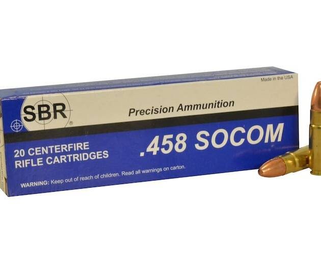 SBR 458 Socom Ammo 450 Grain Full Metal Jacket Box of 500