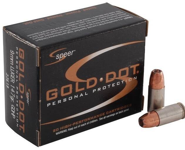 Speer Gold Dot 9mm Luger Ammo 147 Grain Bonded Jacketed Hollow Point Box of 500