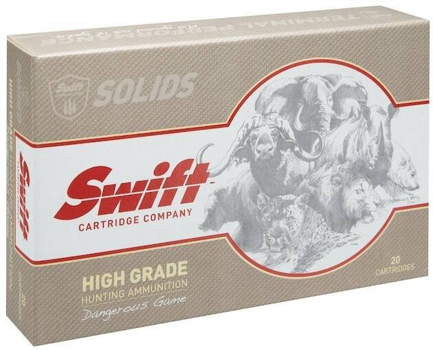 Swift High Grade Dangerous Game Hunting 375 Ruger Ammo 300 Grain Swift Break-Away Solid Polymer Tip Box of 100