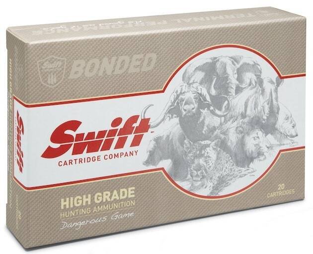 Swift High Grade Dangerous Game Hunting 458 Winchester Magnum Ammo 500 Grain Swift A-Frame Bonded Round Nose Box of 100