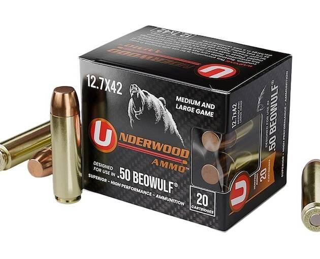 Underwood 50 Beowulf Ammo 350 Grain Full Metal Jacket Box of 500