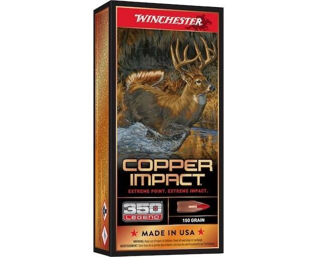 Winchester Copper Impact 350 Legend Ammo 150 Grain Winchester Copper Extreme Point Polymer Tip Lead Free Box of 500