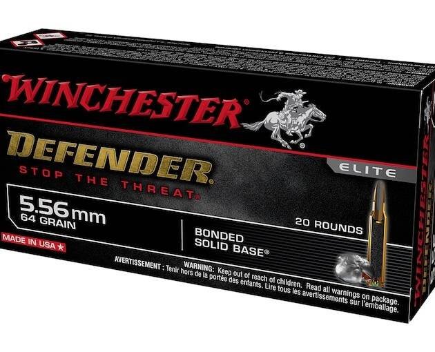 Winchester Defender 5.56x45mm NATO Ammo 64 Grain Bonded Jacketed Hollow Point Box of 500