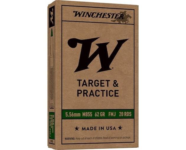 Winchester M855 SS109 5.56x45mm NATO Ammo 62 Grain Penetrator Full Metal Jacket Box of 1000