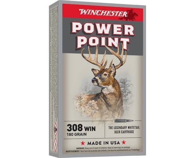 Winchester Power Point 308 Winchester Ammo 180 Grain Jacketed Soft Point Box of 500