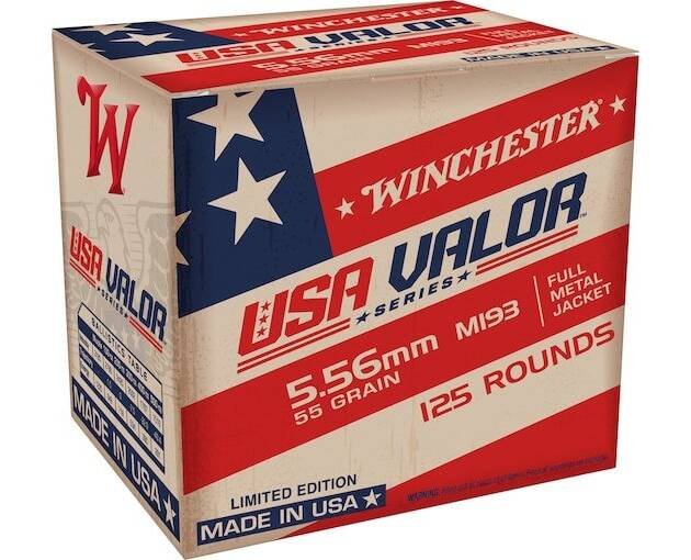 Winchester USA Valor 5.56x45mm NATO Ammo Grain Full Metal Jacket Box of 1000